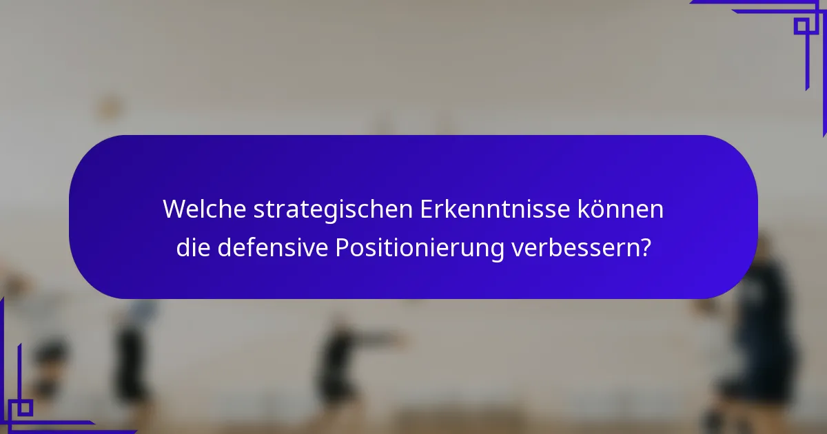 Welche strategischen Erkenntnisse können die defensive Positionierung verbessern?